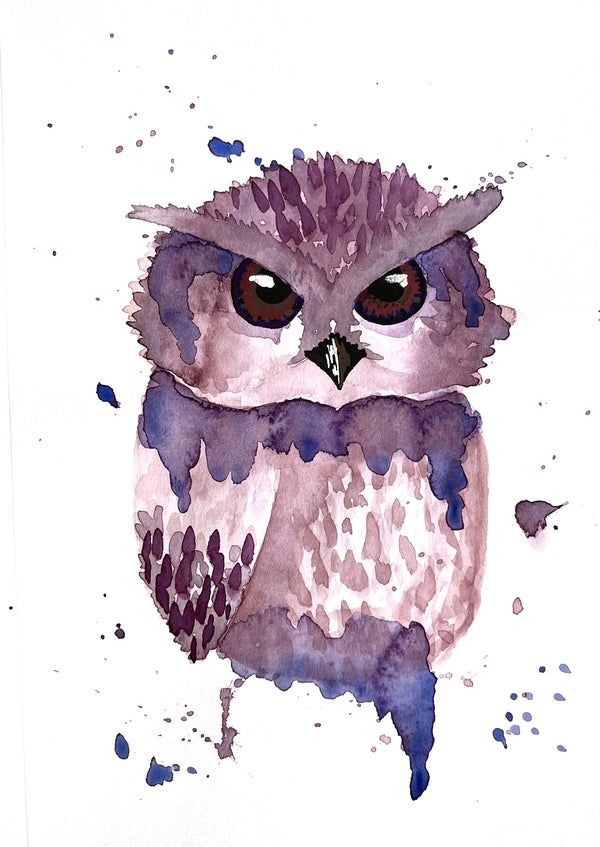Speckled Owl - Watercolor Postcard | Reconnect Club Artwork