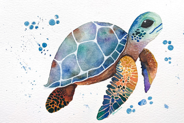 Sea Turtle - Watercolor Postcard | Reconnect Club Artwork
