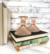 Westmoreland English Hobnail Candlesticks in Pink