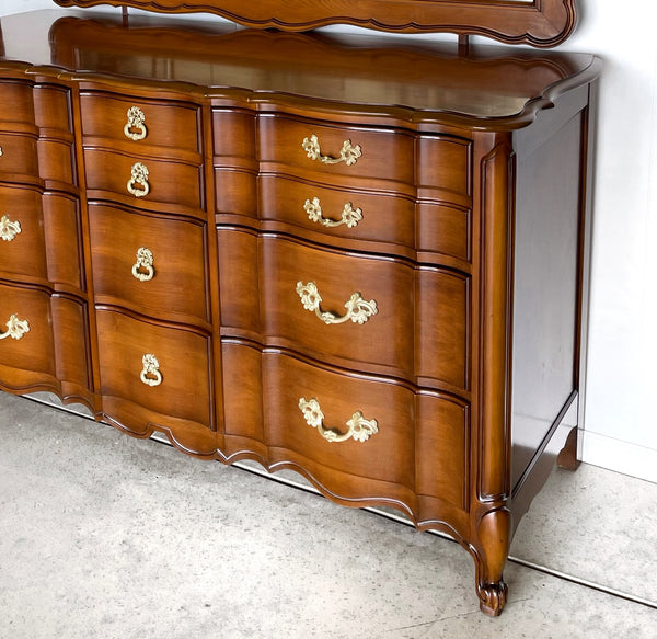 Vintage White Furniture Company French Provincial Style Dresser with Mirror