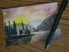 Sunset Lake - Watercolor Postcard | Reconnect Club Artwork