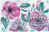 Splashed Flowers - Watercolor & Ink Postcard | Reconnect Club Artwork