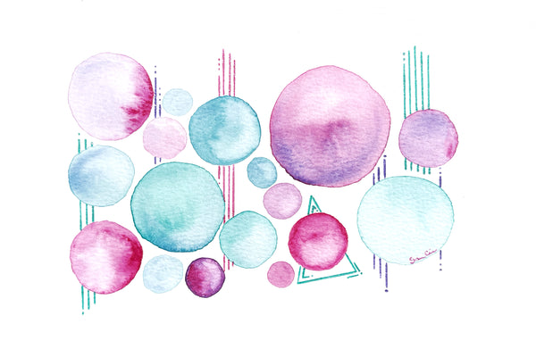 Vibrant Abstract - Watercolor Postcard | Reconnect Club Artwork