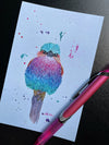 Lilac Breasted Roller (Blue Background) - Watercolor Postcard | Reconnect Club Artwork