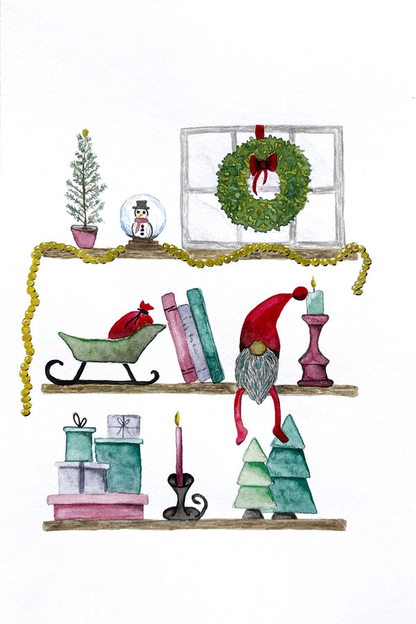 Christmas Decor - Watercolor Postcard | Reconnect Club Artwork