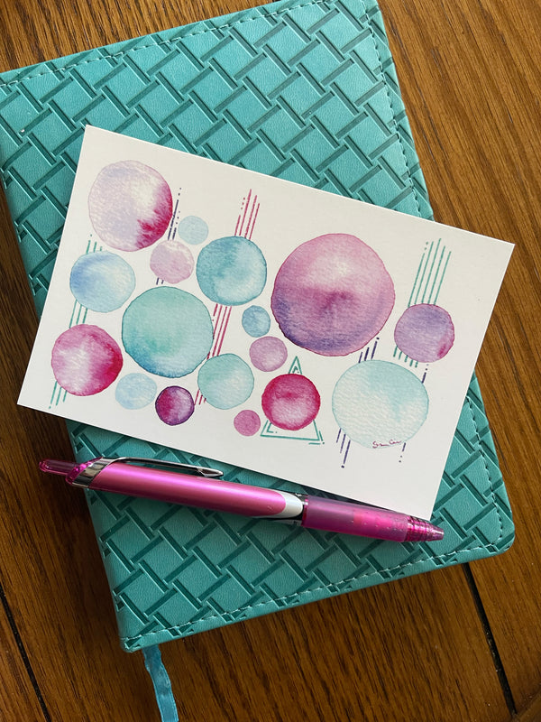 Vibrant Abstract - Watercolor Postcard | Reconnect Club Artwork
