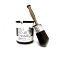 Clear One Hour Enamel, a clear, quick drying, fast curing, durable top coat for your painted pieces. Perfect with Cling On brushes for a smooth look!